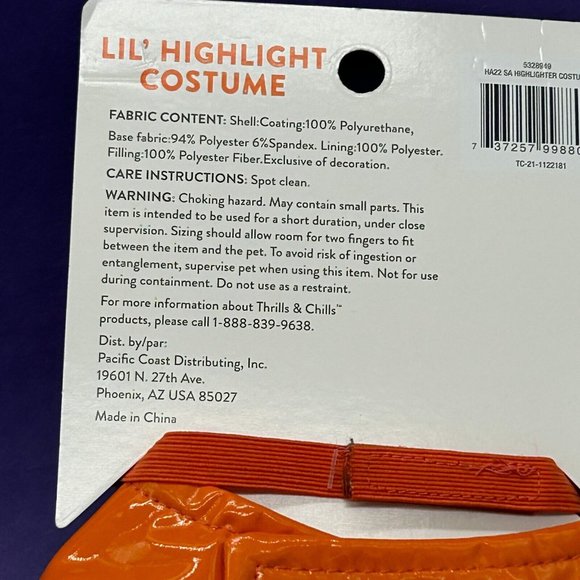 New Thrills & Chills Small Pet Lil' Highlight Marker Costume Rabbit Guinea Pig - Picture 4 of 4